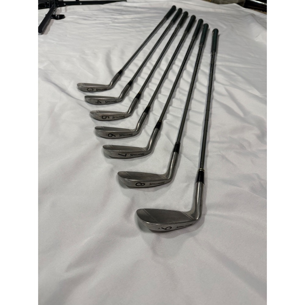 Vintage Spalding Greg Norman Signature Iron Set 3-9 RH Stainless Mid Flex USA